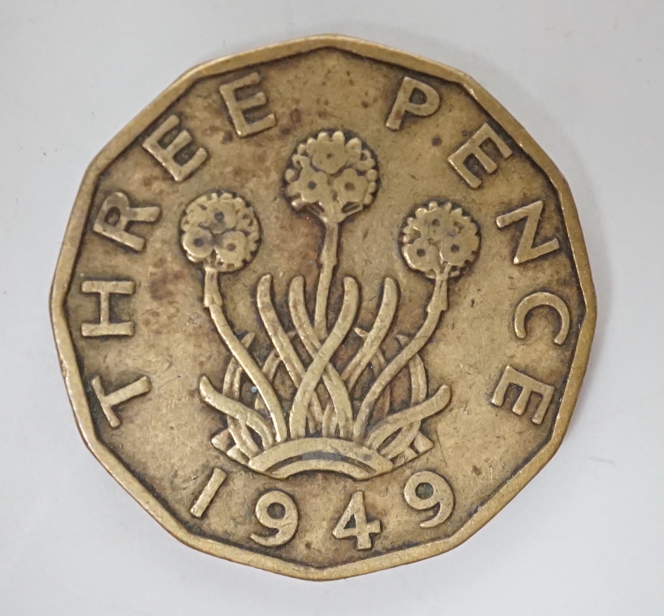 A George VI threepence 1949